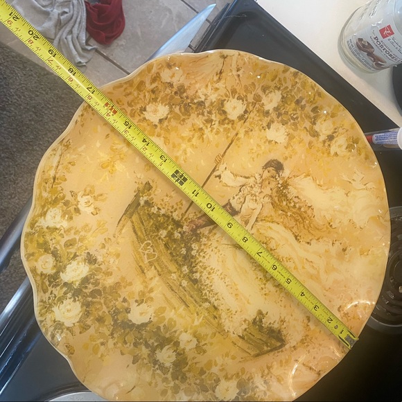 1970s FAB tray featuring an illustration of a flower child couple on a rowboat. - Picture 3 of 10